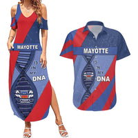 Mayotte Is In My DNA Couples Matching Summer Maxi Dress and Hawaiian Shirt - Wonder Print Shop