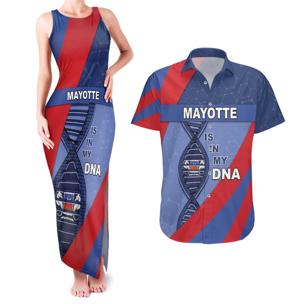 Mayotte Is In My DNA Couples Matching Tank Maxi Dress and Hawaiian Shirt - Wonder Print Shop