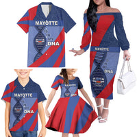 Mayotte Is In My DNA Family Matching Off The Shoulder Long Sleeve Dress and Hawaiian Shirt - Wonder Print Shop