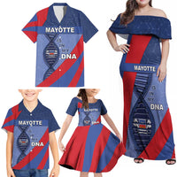 Mayotte Is In My DNA Family Matching Off Shoulder Maxi Dress and Hawaiian Shirt - Wonder Print Shop