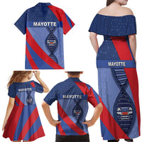 Mayotte Is In My DNA Family Matching Off Shoulder Maxi Dress and Hawaiian Shirt - Wonder Print Shop