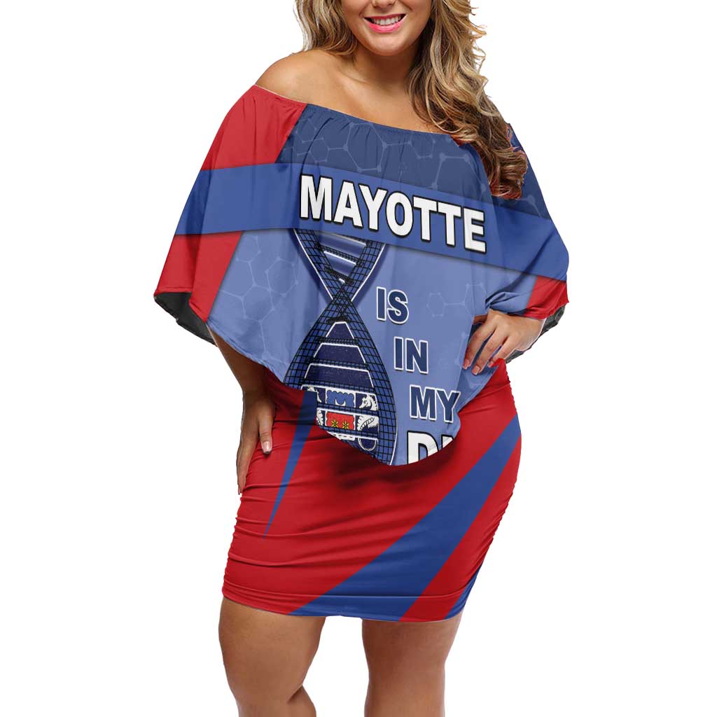 Mayotte Is In My DNA Family Matching Off Shoulder Short Dress and Hawaiian Shirt - Wonder Print Shop