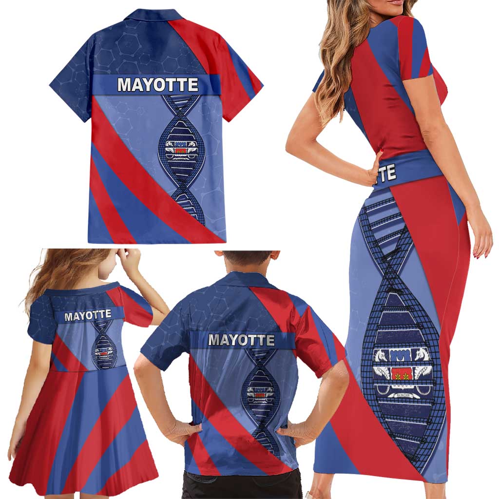 Mayotte Is In My DNA Family Matching Short Sleeve Bodycon Dress and Hawaiian Shirt - Wonder Print Shop