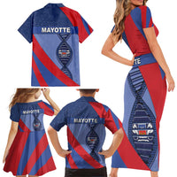 Mayotte Is In My DNA Family Matching Short Sleeve Bodycon Dress and Hawaiian Shirt - Wonder Print Shop