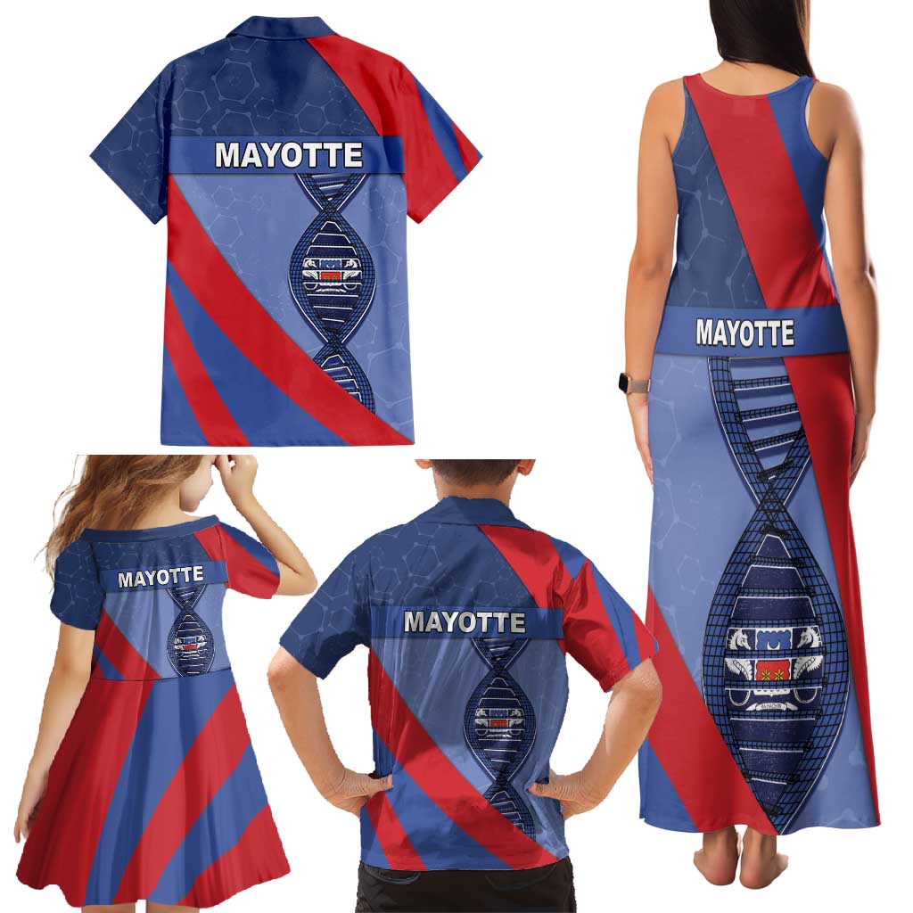 Mayotte Is In My DNA Family Matching Tank Maxi Dress and Hawaiian Shirt - Wonder Print Shop