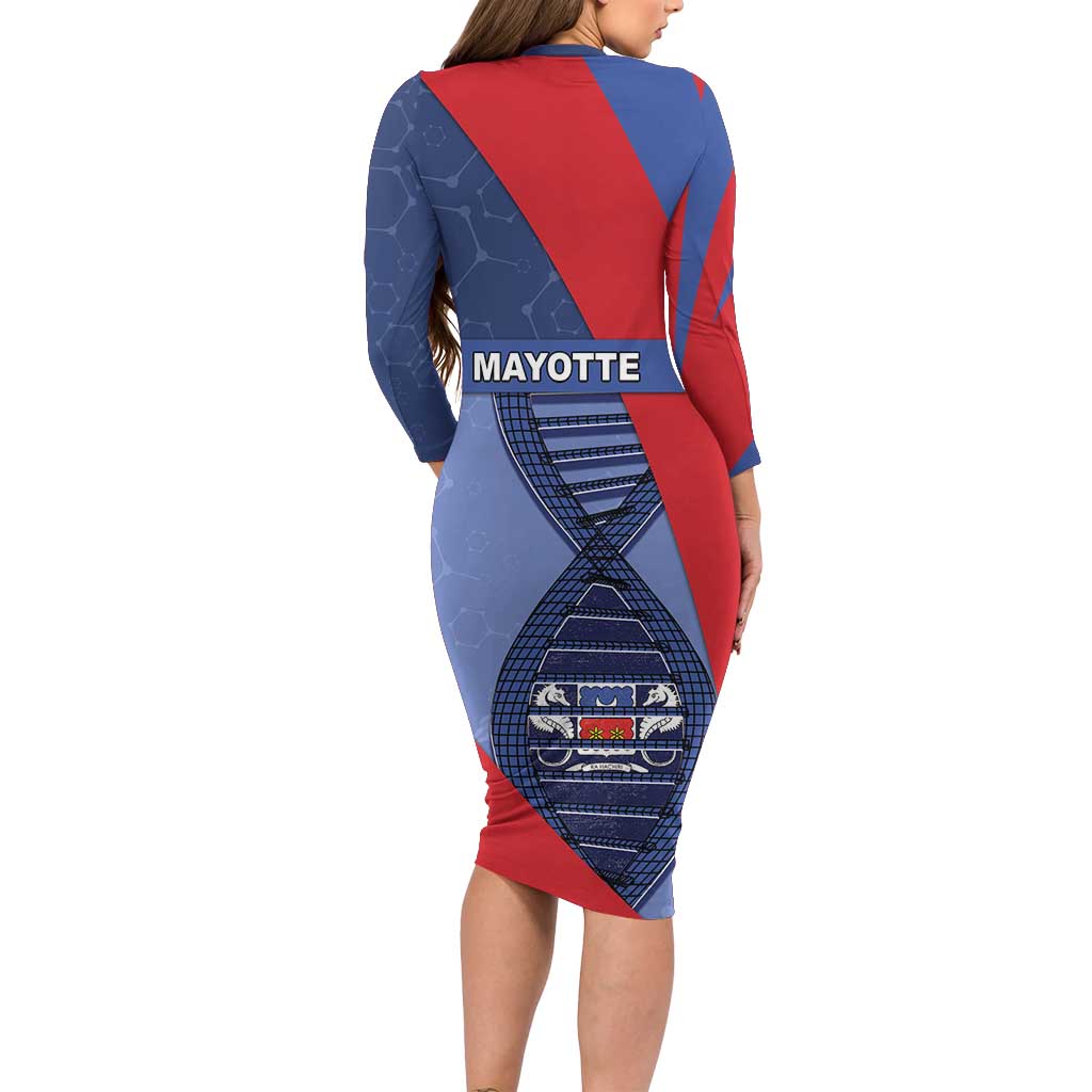 Mayotte Is In My DNA Long Sleeve Bodycon Dress - Wonder Print Shop