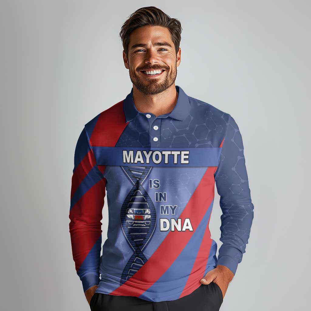 Mayotte Is In My DNA Long Sleeve Polo Shirt - Wonder Print Shop