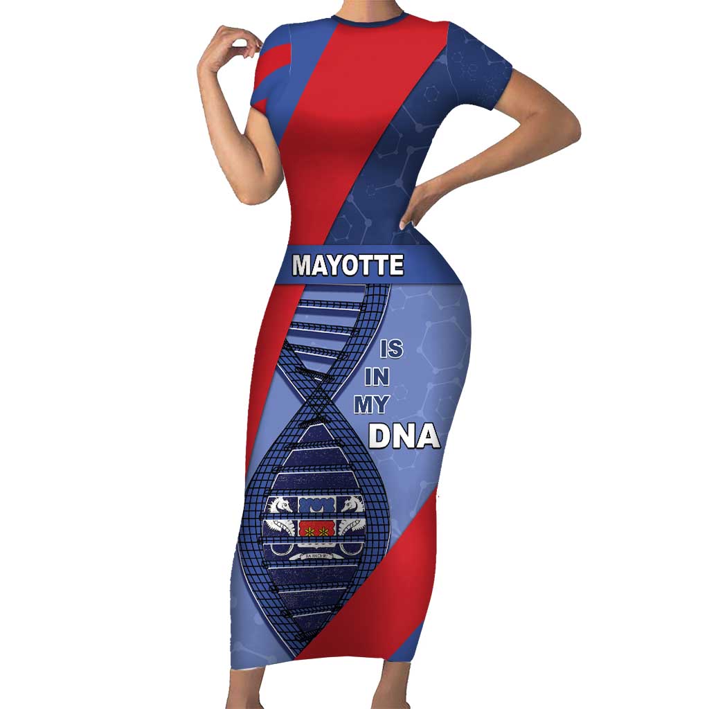 Mayotte Is In My DNA Short Sleeve Bodycon Dress - Wonder Print Shop