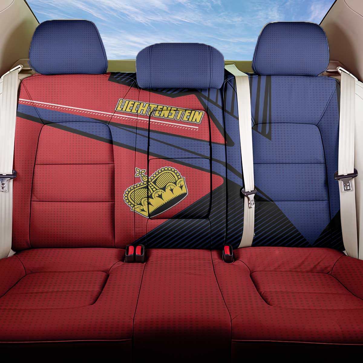 Liechtenstein Back Car Seat Cover Crown Symbol - Wonder Print Shop