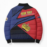 Personalized Liechtenstein Bomber Puffer Jacket Crown Symbol - Wonder Print Shop