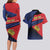 Personalized Liechtenstein Couples Matching Long Sleeve Bodycon Dress and Hawaiian Shirt Crown Symbol - Wonder Print Shop