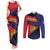 Personalized Liechtenstein Couples Matching Tank Maxi Dress and Long Sleeve Button Shirt Crown Symbol - Wonder Print Shop