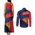 Personalized Liechtenstein Couples Matching Tank Maxi Dress and Long Sleeve Button Shirt Crown Symbol - Wonder Print Shop