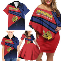 Personalized Liechtenstein Family Matching Off Shoulder Short Dress and Hawaiian Shirt Crown Symbol - Wonder Print Shop