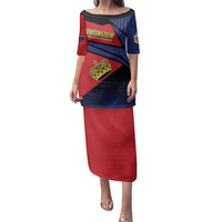 Personalized Liechtenstein Family Matching Puletasi and Hawaiian Shirt Crown Symbol - Wonder Print Shop