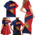 Personalized Liechtenstein Family Matching Short Sleeve Bodycon Dress and Hawaiian Shirt Crown Symbol - Wonder Print Shop