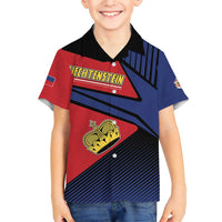 Personalized Liechtenstein Family Matching Short Sleeve Bodycon Dress and Hawaiian Shirt Crown Symbol - Wonder Print Shop