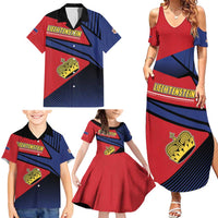 Personalized Liechtenstein Family Matching Summer Maxi Dress and Hawaiian Shirt Crown Symbol - Wonder Print Shop