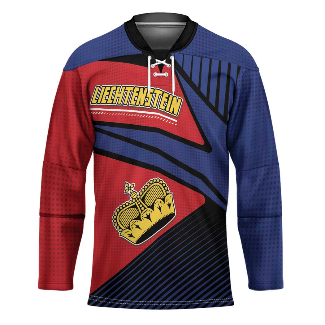 Personalized Liechtenstein Hockey Jersey Crown Symbol - Wonder Print Shop