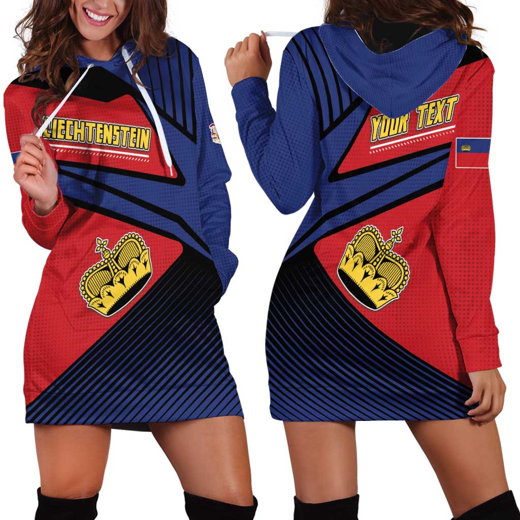 Personalized Liechtenstein Hoodie Dress Crown Symbol - Wonder Print Shop