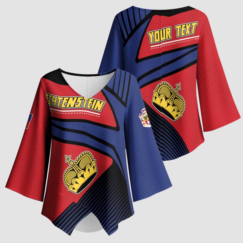 Personalized Liechtenstein Kimono Sleeve Blouse Crown Symbol - Wonder Print Shop