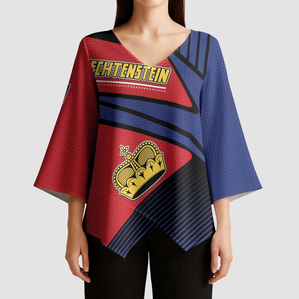 Personalized Liechtenstein Kimono Sleeve Blouse Crown Symbol - Wonder Print Shop