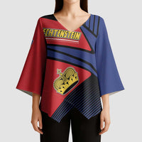 Personalized Liechtenstein Kimono Sleeve Blouse Crown Symbol - Wonder Print Shop