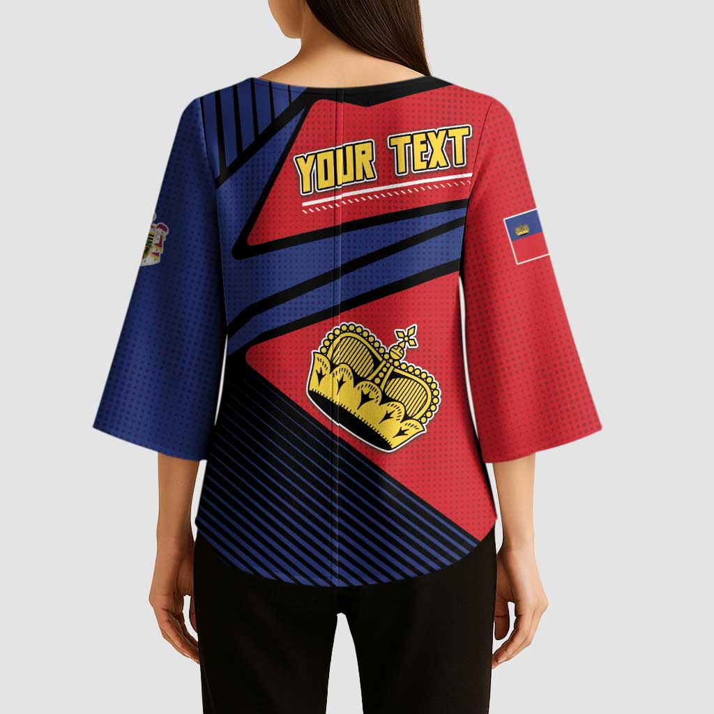 Personalized Liechtenstein Kimono Sleeve Blouse Crown Symbol - Wonder Print Shop