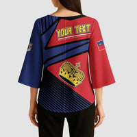 Personalized Liechtenstein Kimono Sleeve Blouse Crown Symbol - Wonder Print Shop