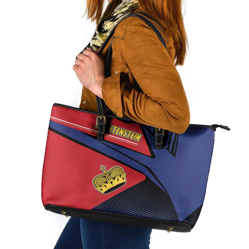 Liechtenstein Leather Tote Bag Crown Symbol - Wonder Print Shop