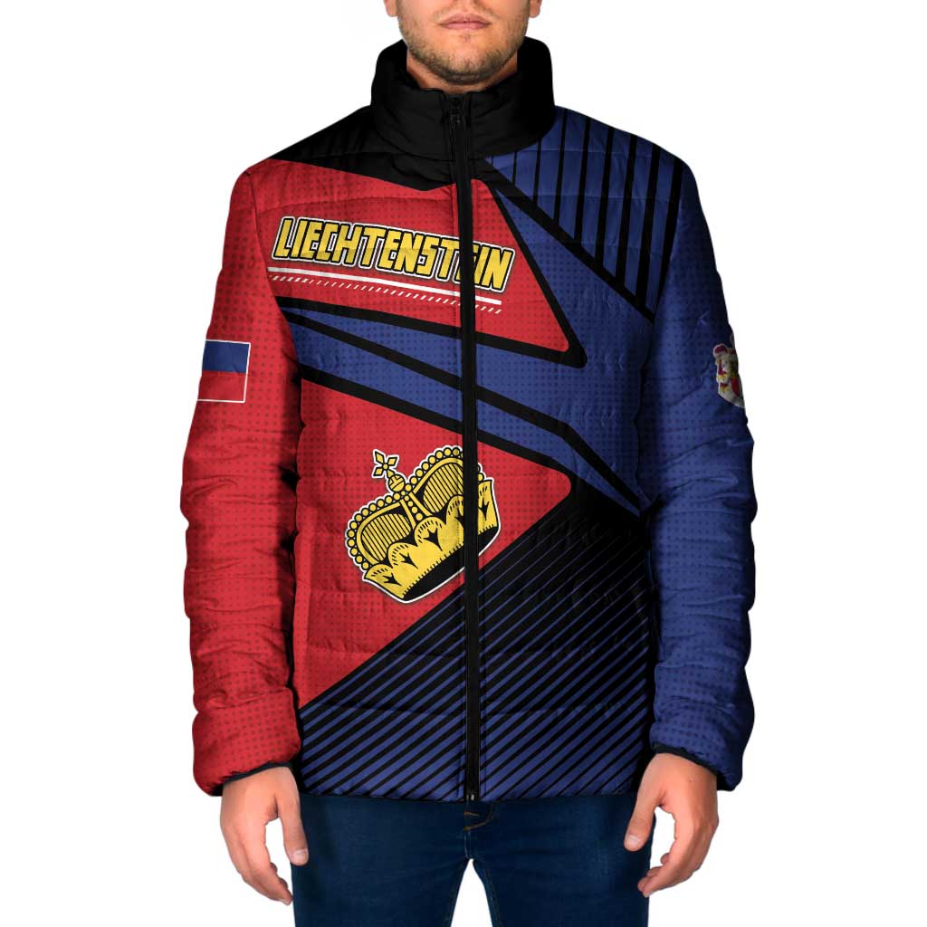 Personalized Liechtenstein Padded Jacket Crown Symbol - Wonder Print Shop