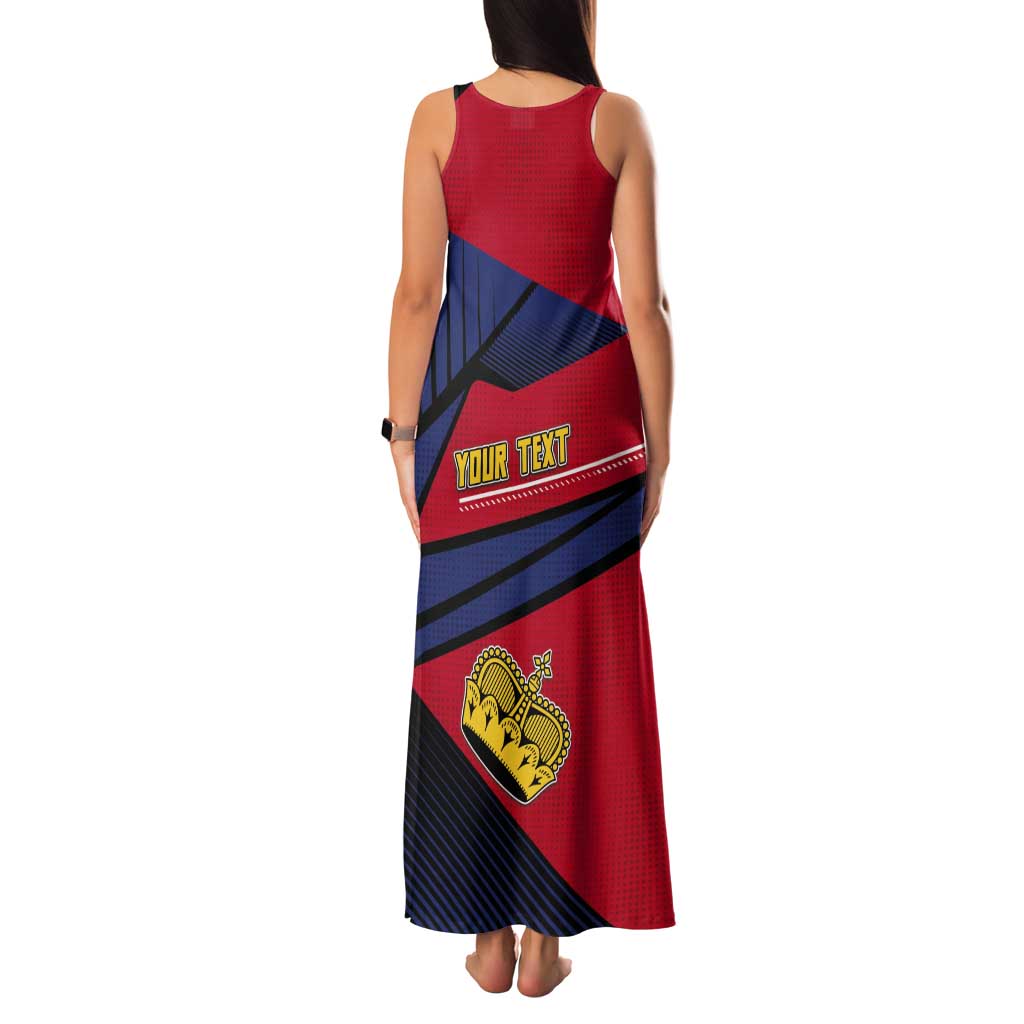 Personalized Liechtenstein Tank Maxi Dress Crown Symbol - Wonder Print Shop