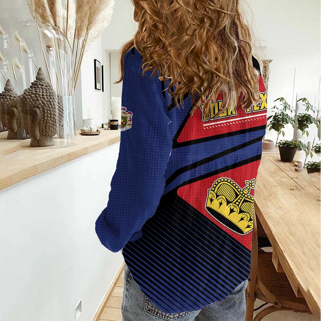 Personalized Liechtenstein Women Casual Shirt Crown Symbol - Wonder Print Shop