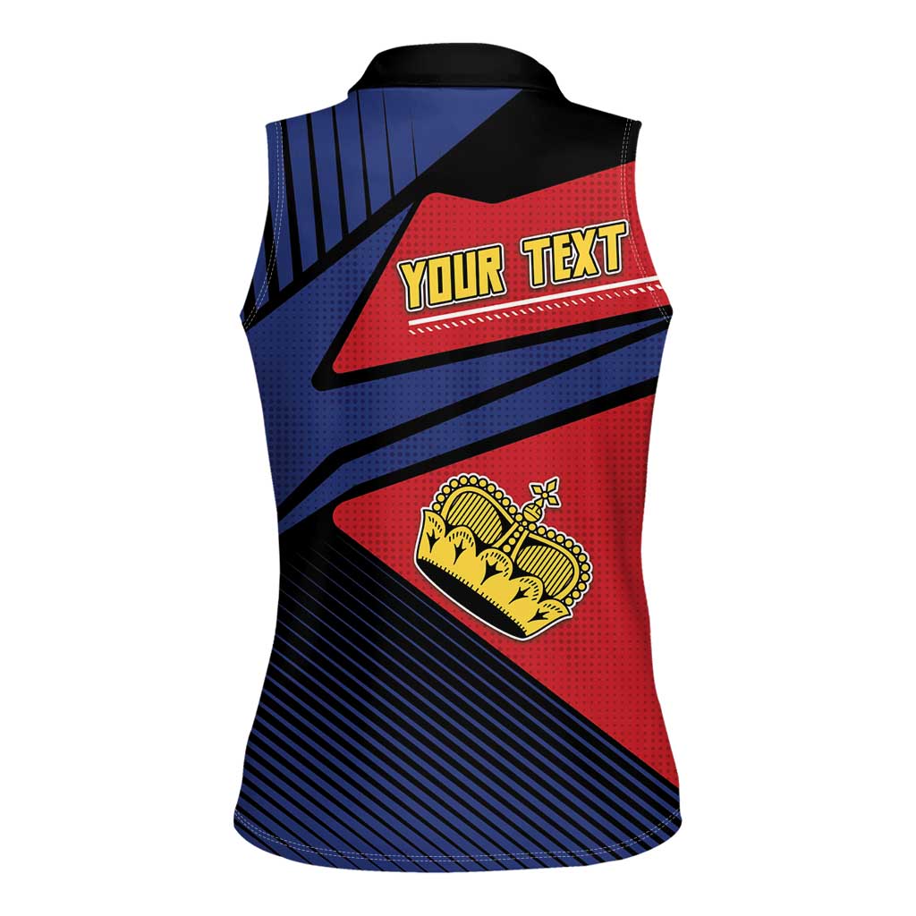 Personalized Liechtenstein Women Sleeveless Polo Shirt Crown Symbol - Wonder Print Shop