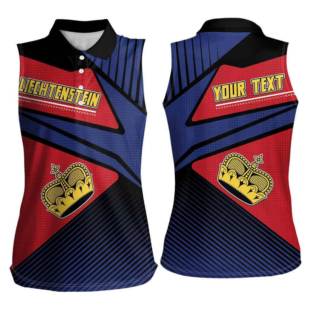 Personalized Liechtenstein Women Sleeveless Polo Shirt Crown Symbol - Wonder Print Shop