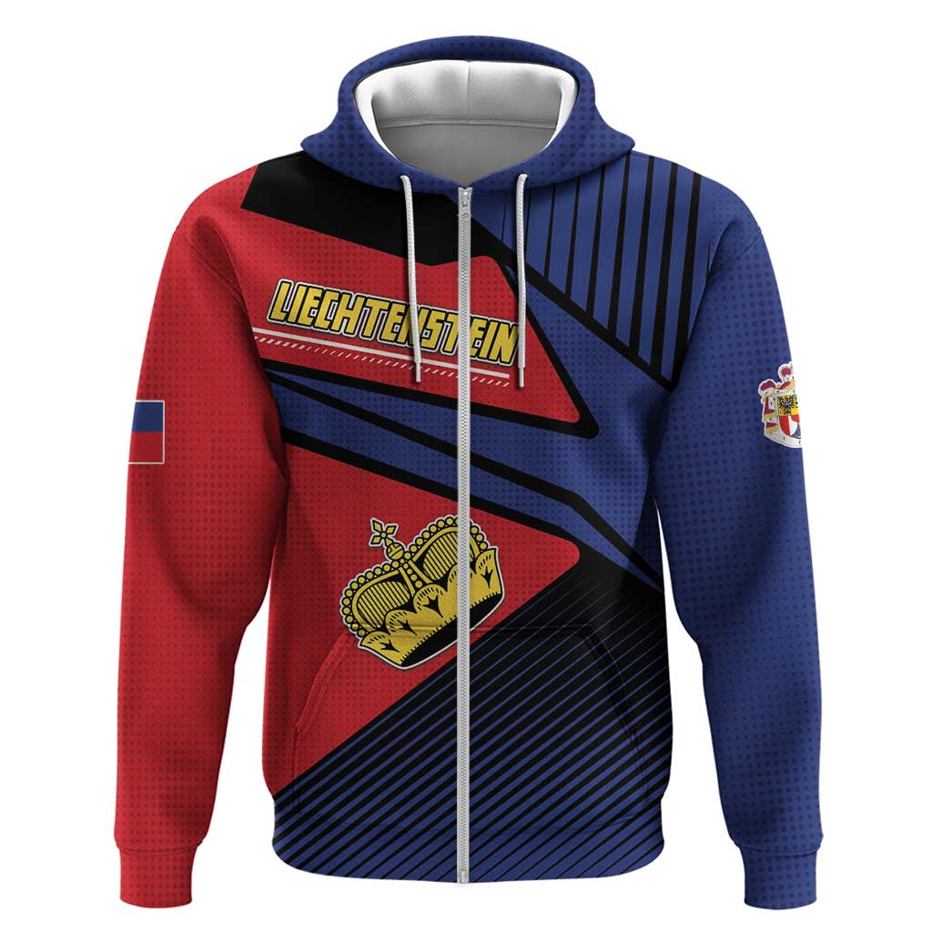 Personalized Liechtenstein Zip Hoodie Crown Symbol - Wonder Print Shop