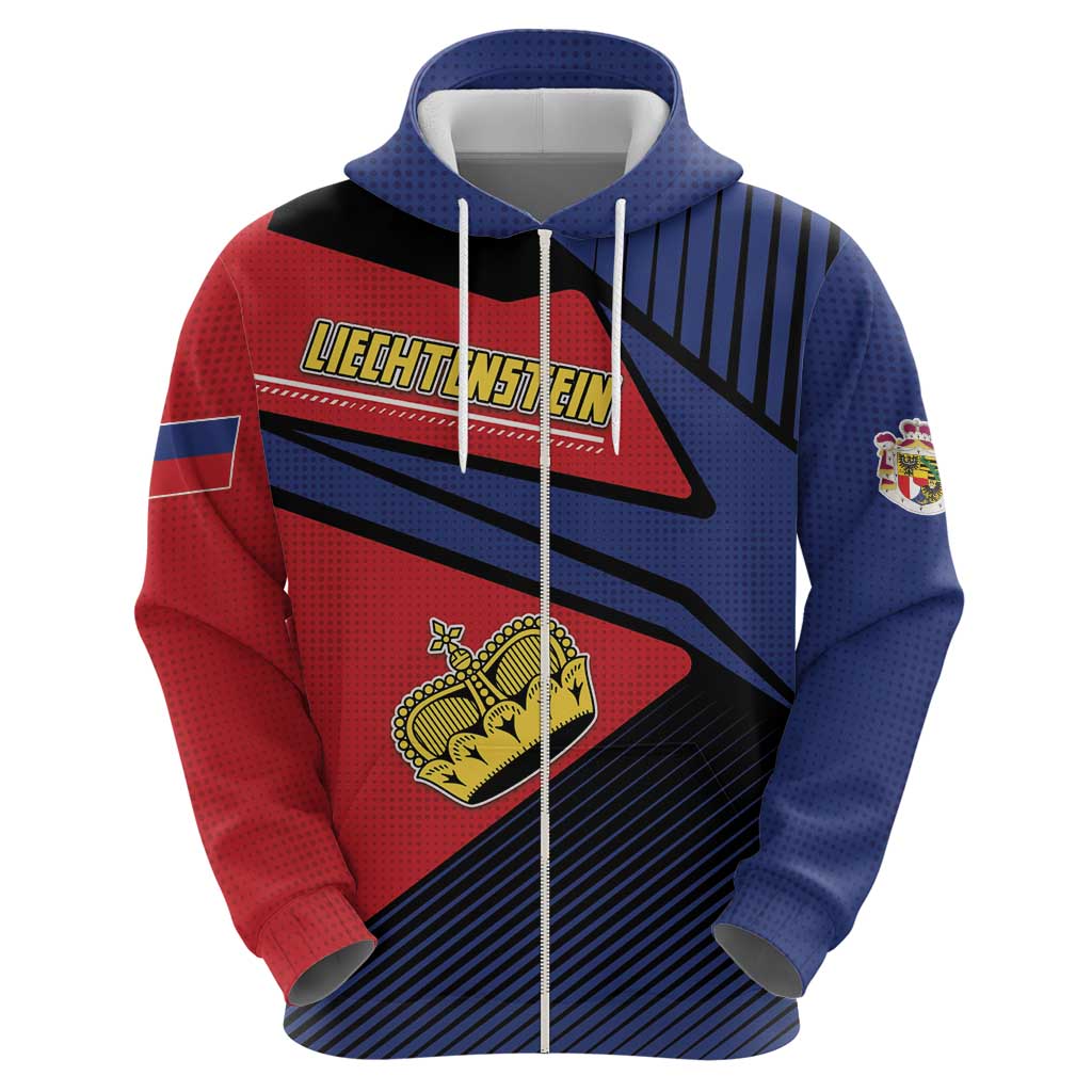 Personalized Liechtenstein Zip Hoodie Crown Symbol - Wonder Print Shop
