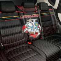 Lithuania Back Car Seat Cover Knight In Armor With Map - Wonder Print Shop
