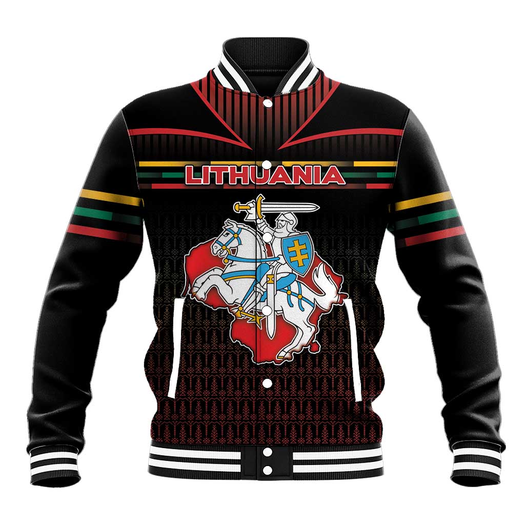 Personalized Lithuania Baseball Jacket Knight In Armor With Map - Wonder Print Shop