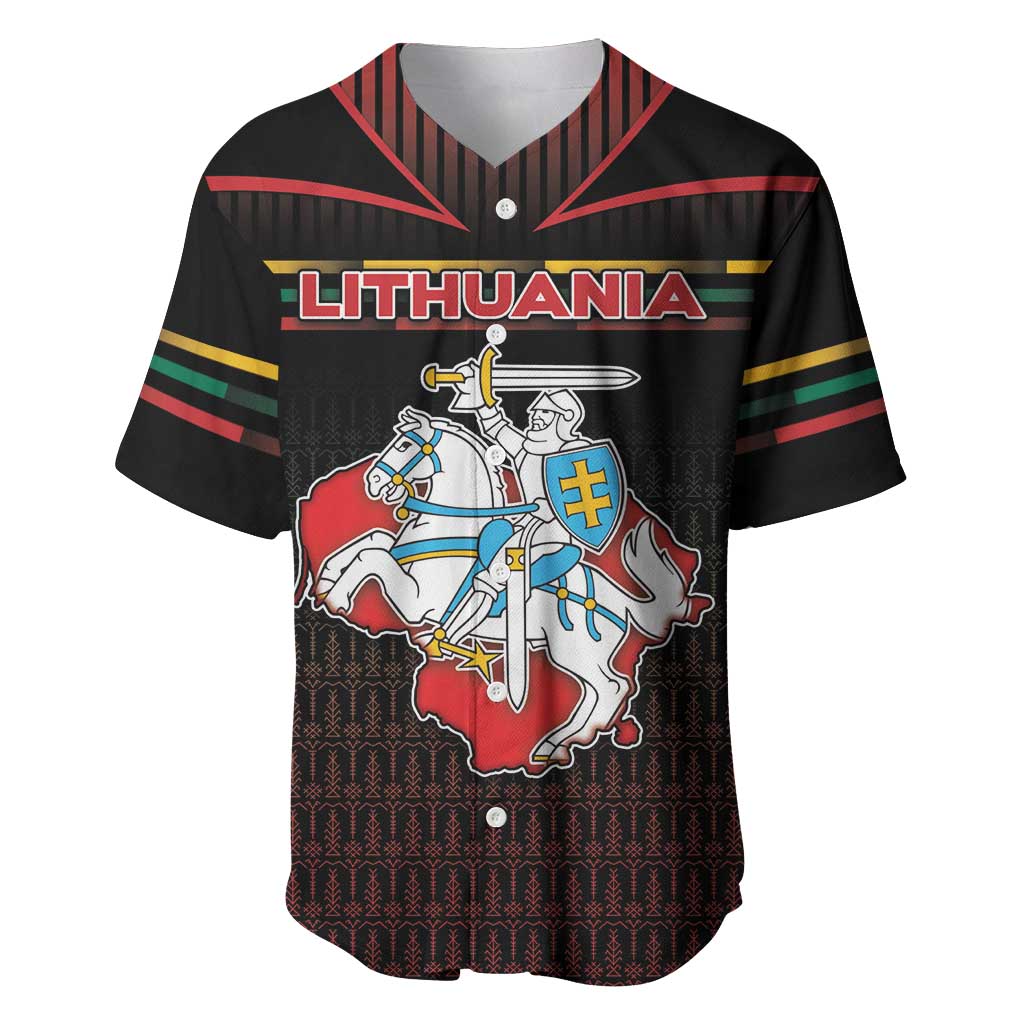Personalized Lithuania Baseball Jersey Knight In Armor With Map - Wonder Print Shop