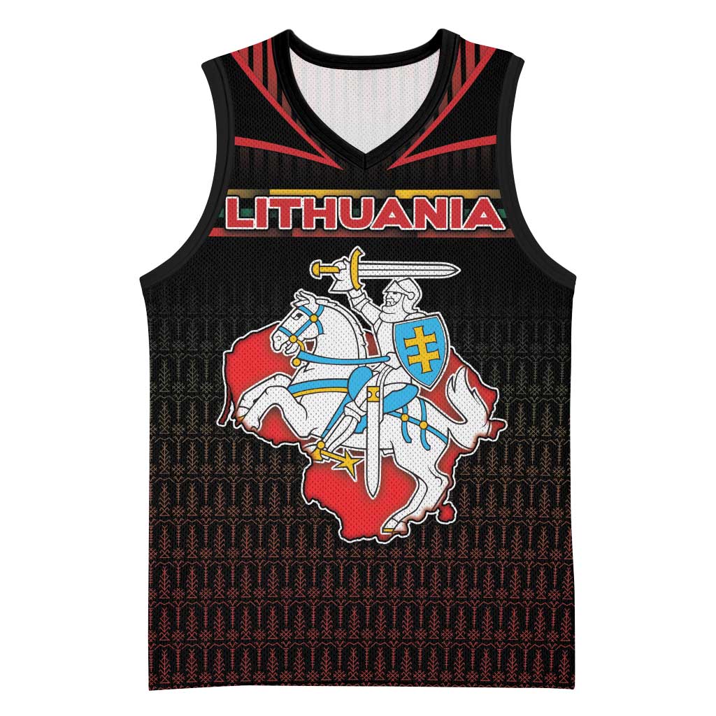 Personalized Lithuania Basketball Jersey Knight In Armor With Map - Wonder Print Shop