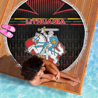 Lithuania Beach Blanket Knight In Armor With Map - Wonder Print Shop