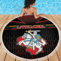 Lithuania Beach Blanket Knight In Armor With Map - Wonder Print Shop