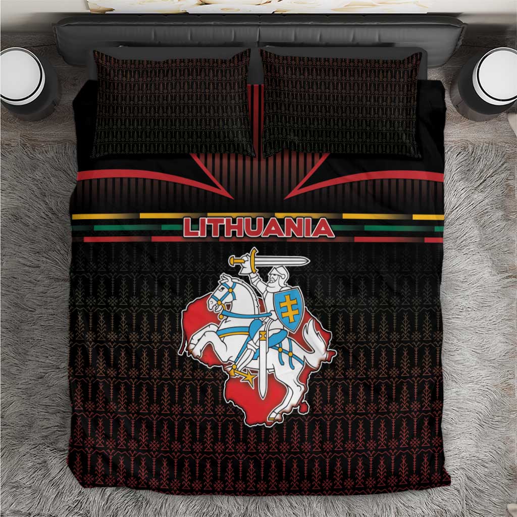 Lithuania Bedding Set Knight In Armor With Map - Wonder Print Shop
