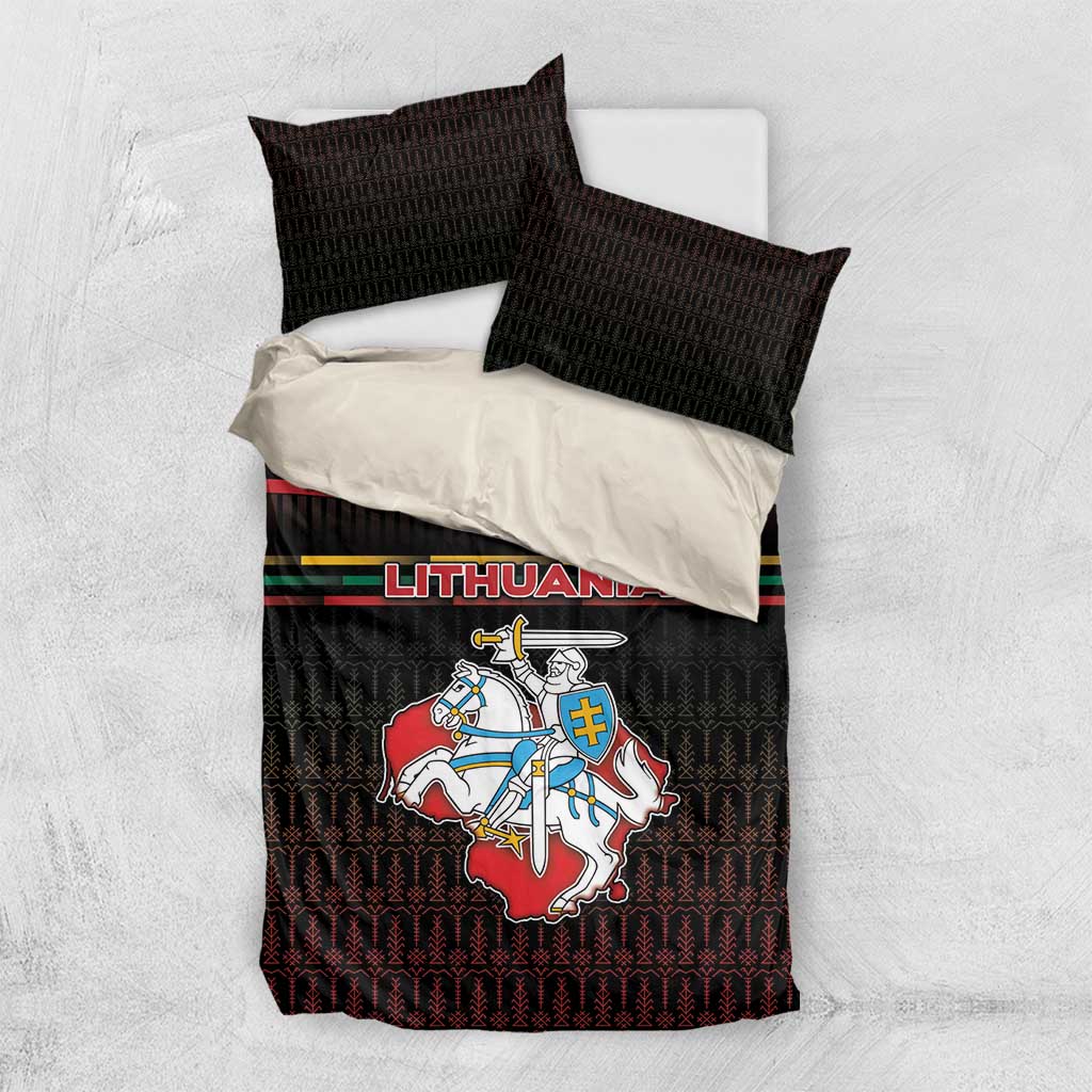 Lithuania Bedding Set Knight In Armor With Map - Wonder Print Shop