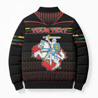 Personalized Lithuania Bomber Puffer Jacket Knight In Armor With Map - Wonder Print Shop
