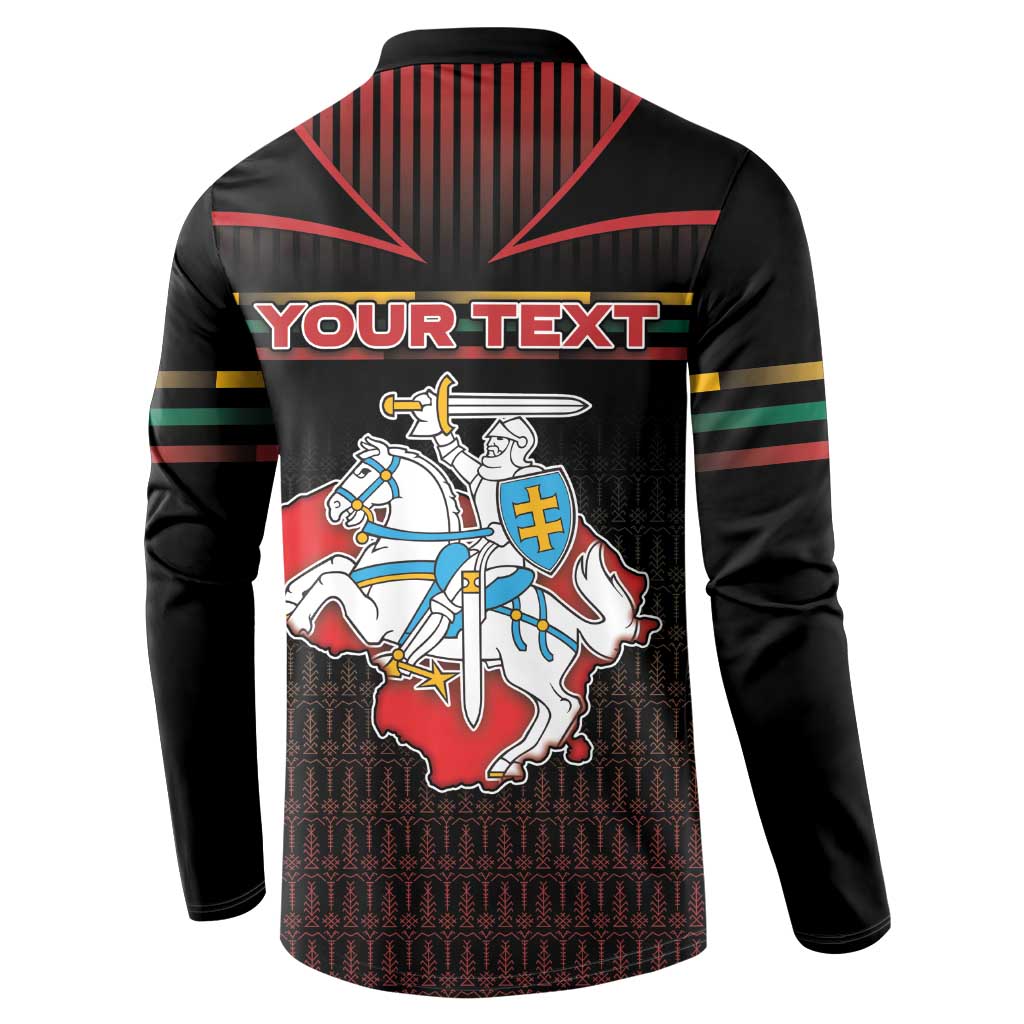 Personalized Lithuania Button Sweatshirt Knight In Armor With Map - Wonder Print Shop