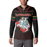 Personalized Lithuania Button Sweatshirt Knight In Armor With Map - Wonder Print Shop