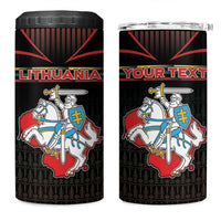 Personalized Lithuania 4 in 1 Can Cooler Tumbler Knight In Armor With Map - Wonder Print Shop