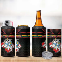 Personalized Lithuania 4 in 1 Can Cooler Tumbler Knight In Armor With Map - Wonder Print Shop